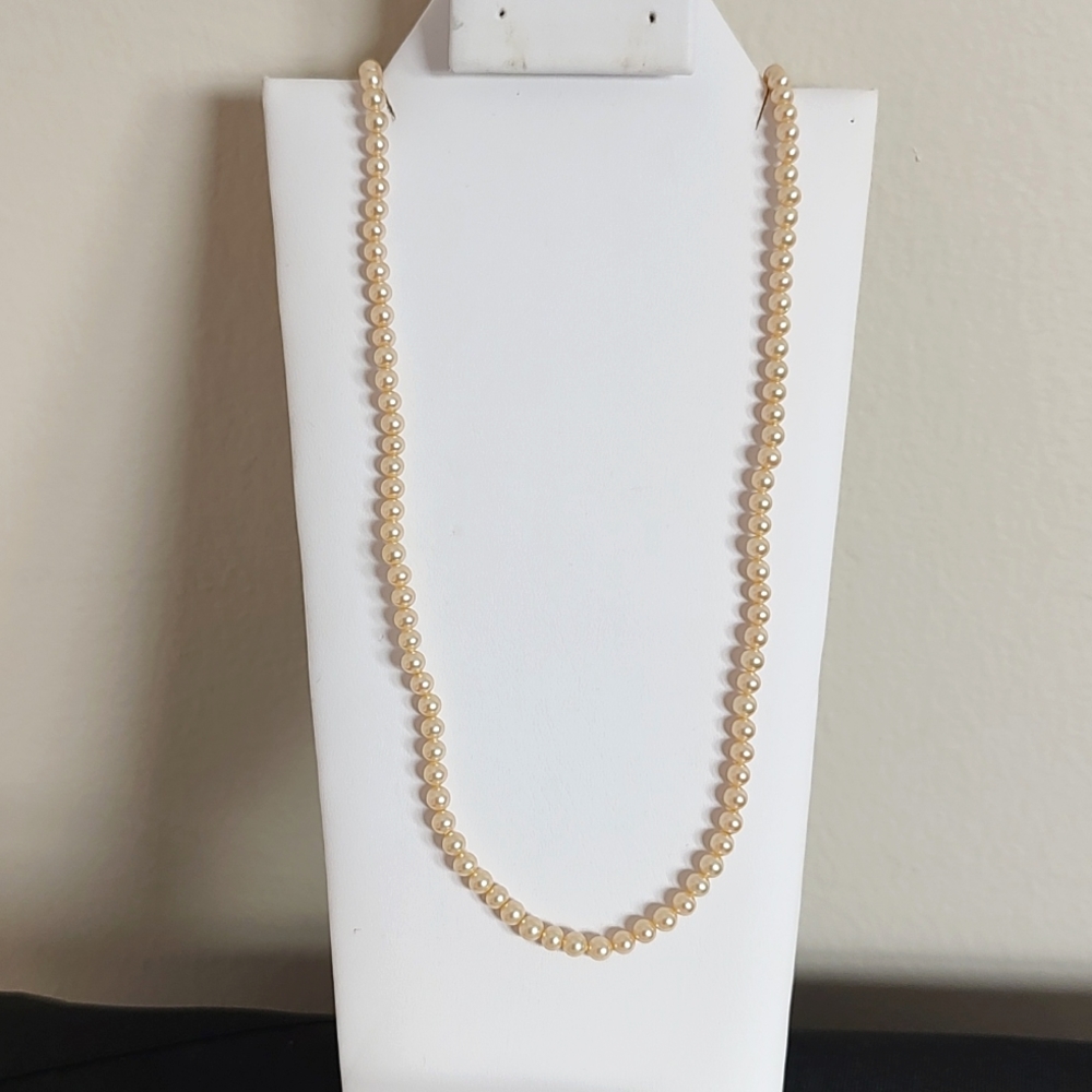 14k GF Pearls Vintage Genuine Classic Freshwater Pearl Necklace 20" - Picture 9 of 10